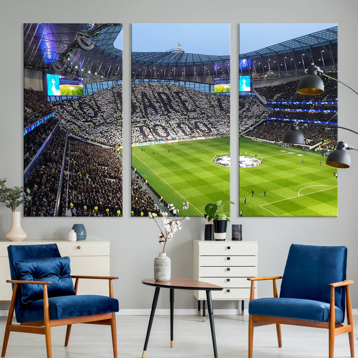 Tottenham Hotspur Stadium Match Day Triple Canvas Wall Art - Premier League Football