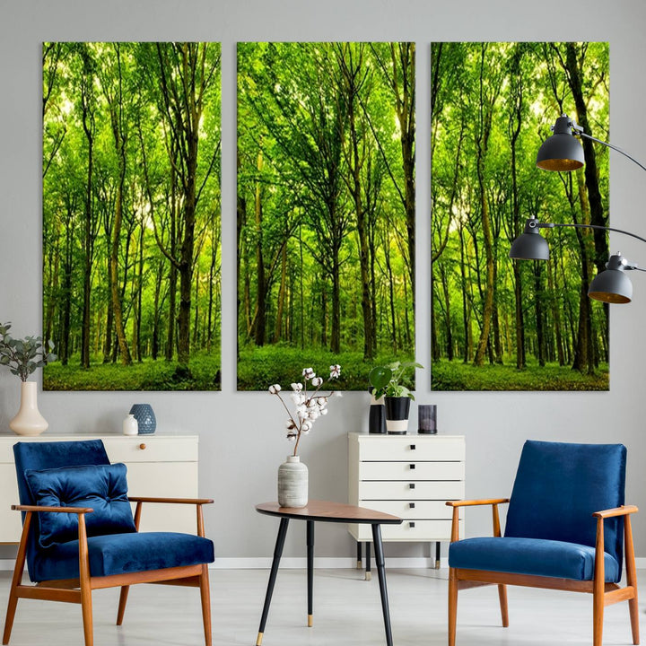 Wall Art Landscape Canvas Print Panoramic View of a Green Forest