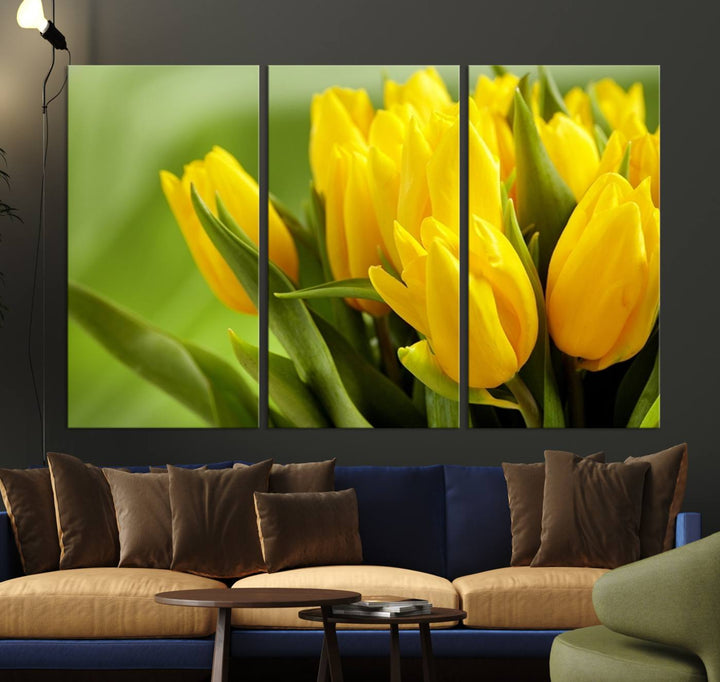 Art mural tulipes jaunes Impression sur toile