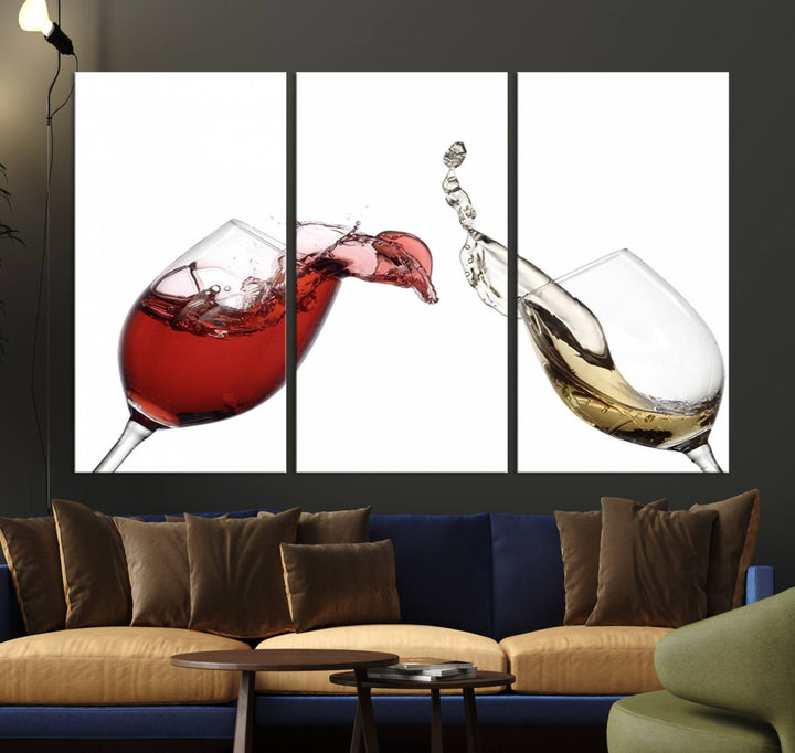 Red and White Wine in Glass Canvas Print