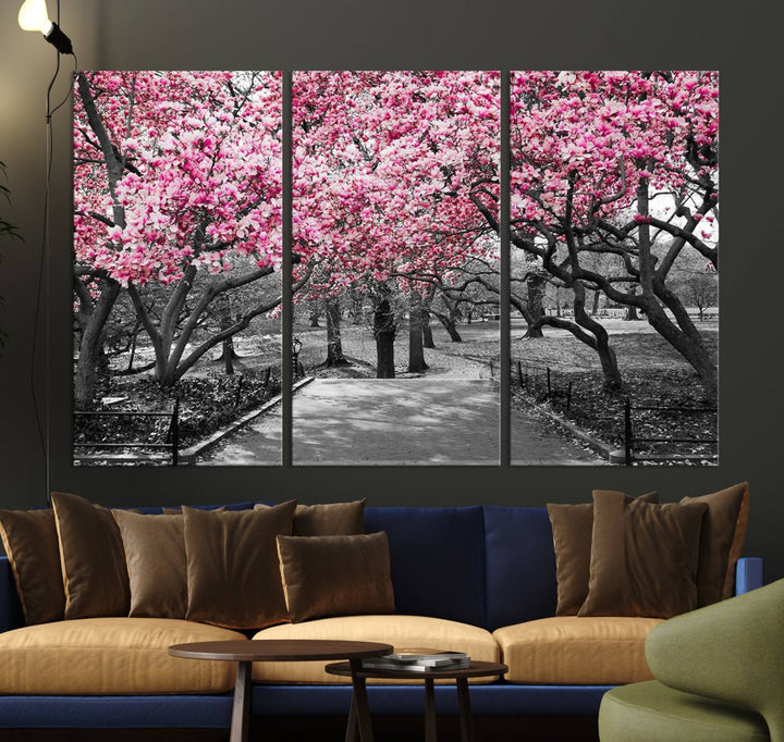 Art mural d’arbres roses Impression sur toile