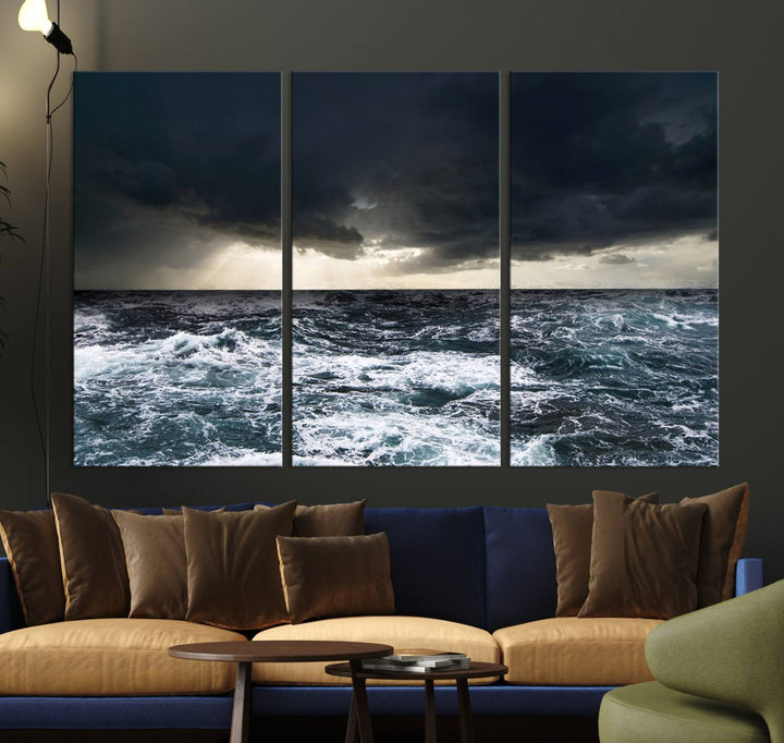 Ocean and Storm Canvas Art Print Hanging Great Print Ocean and