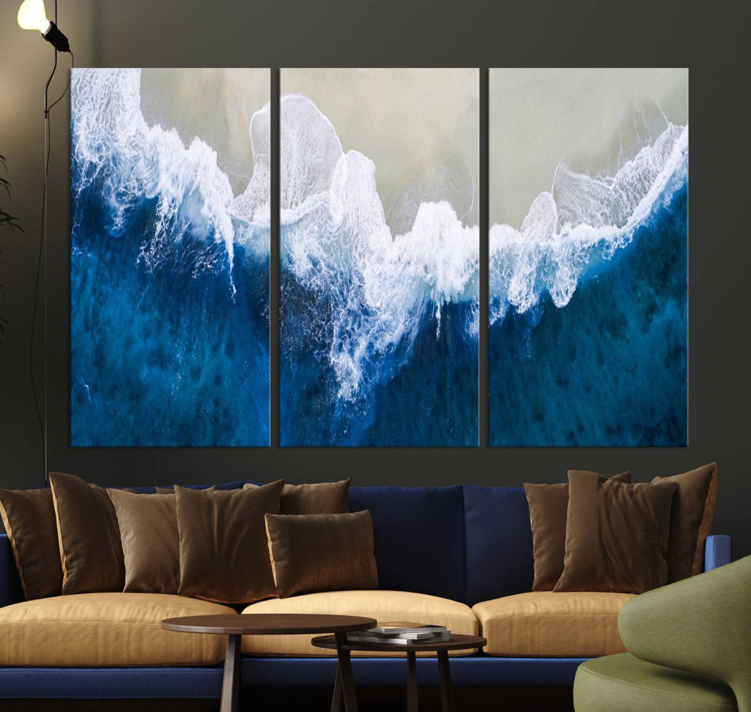 Beautiful Aerial Beach Canvas Wall Art