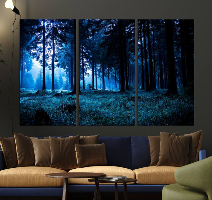 Mystic Dark Forest Wall Art Forest Canvas Print