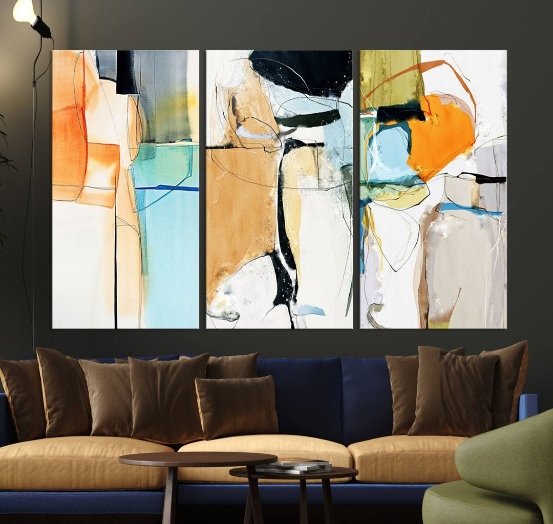 Impression d’art mural sur toile abstraite contemporaine