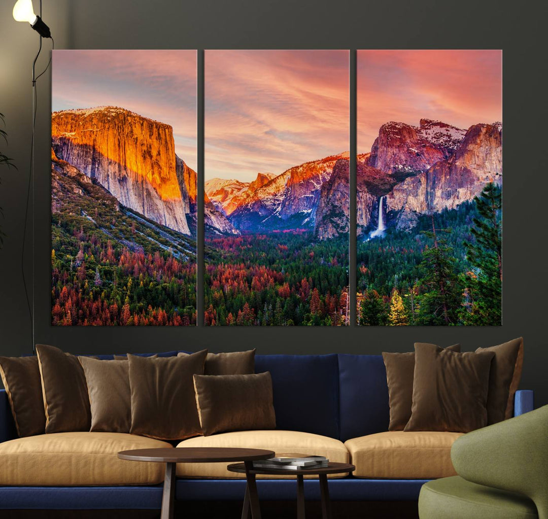 Arte de pared de lienzo del Parque Nacional de Yosemite, impresión de lienzo de Yosemite, obras de arte de Yosemite, arte de pared dividida, arte de pared extra grande, regalo de inauguración de la casa - El Capitán