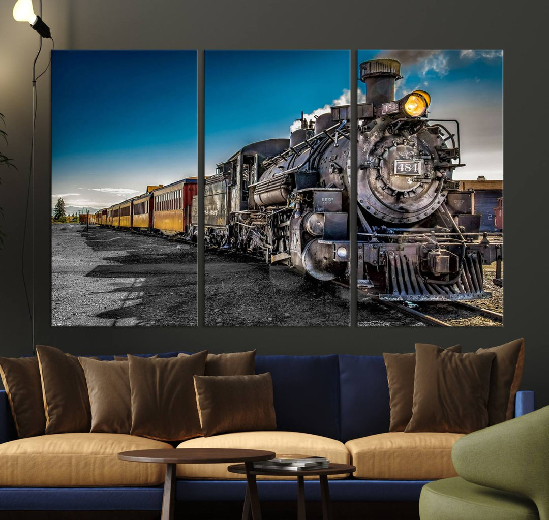 Art mural de train Impression sur toile