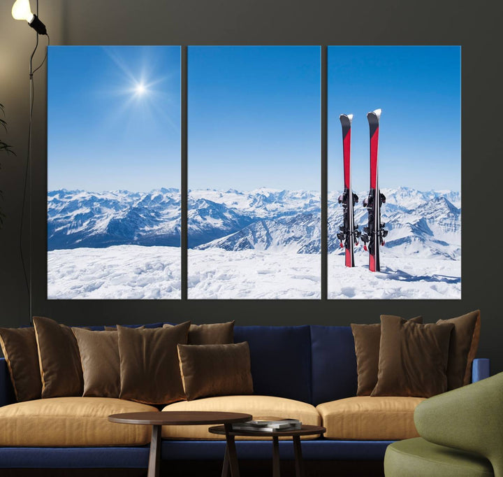 Ski Season Snow Wall Art Canvas Print