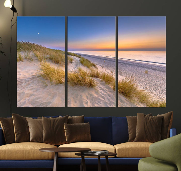 Sunrise On The Beach Wall Art Canvas Print