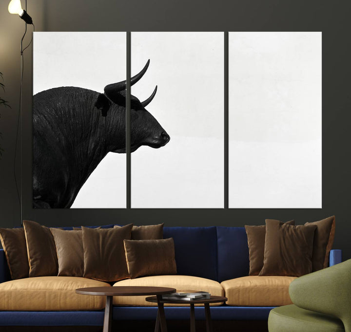 The Spanish Bull Wall Art Canvas Print is crafted on museum-quality canvases and is coated with UV-protective layers for lasting brilliance. It comes ready to hang, effortlessly enhancing your living space.