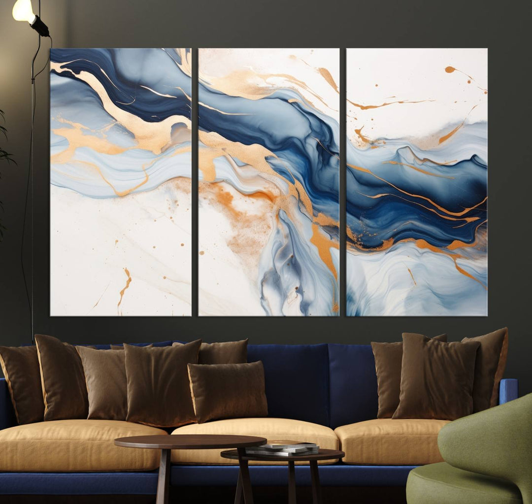 Color Waves Abstract Wall Art Canvas Print