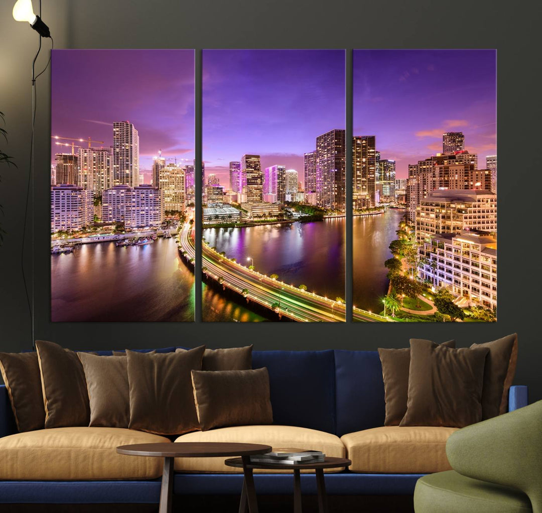 Miami City Wall Art Canvas Print 