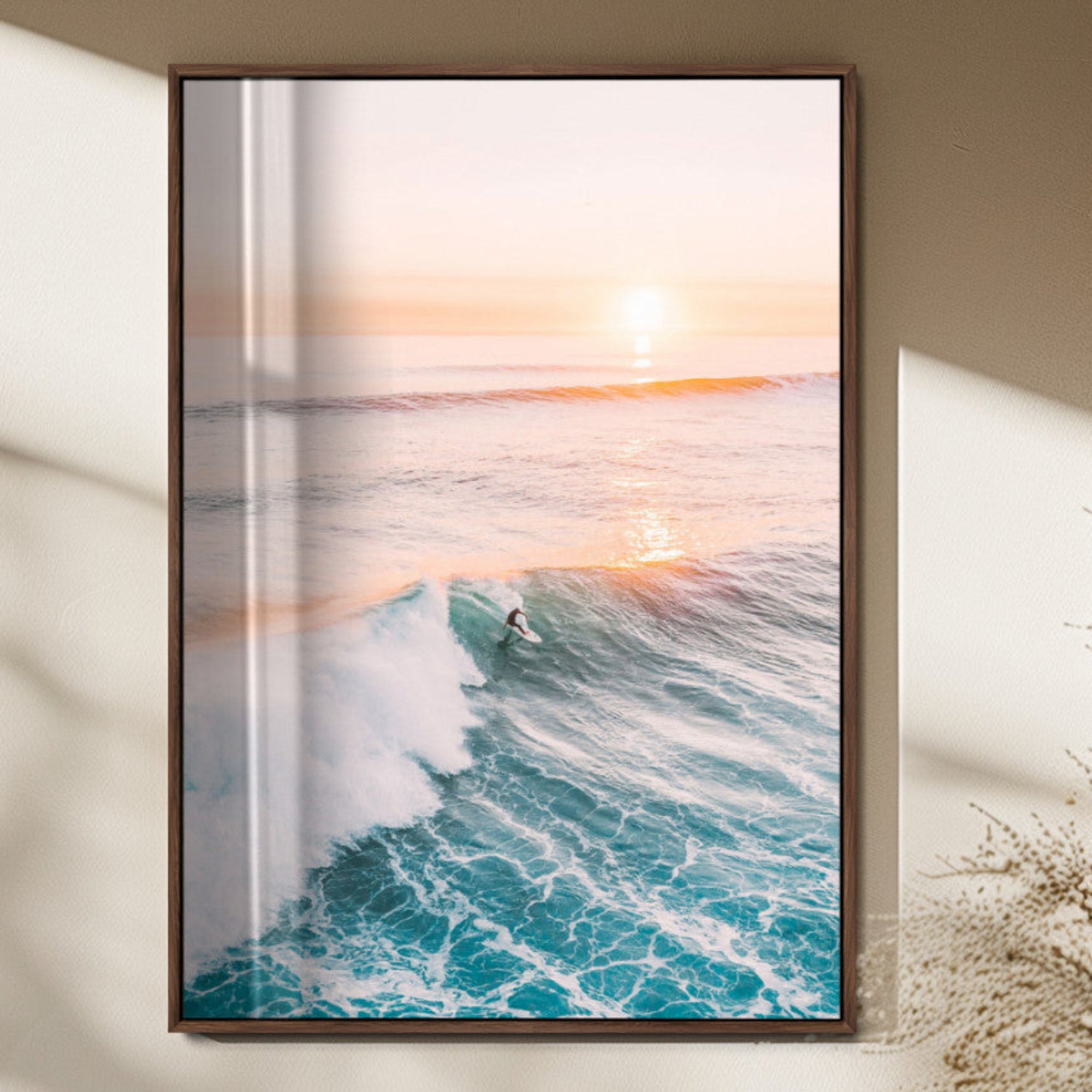 743480045-MGV-CV-24X36-Pastel Ocean Wall Art Canvas Print, Tranquil Nautical Seascape Artwork with Soft Waves Decor for Home, Office