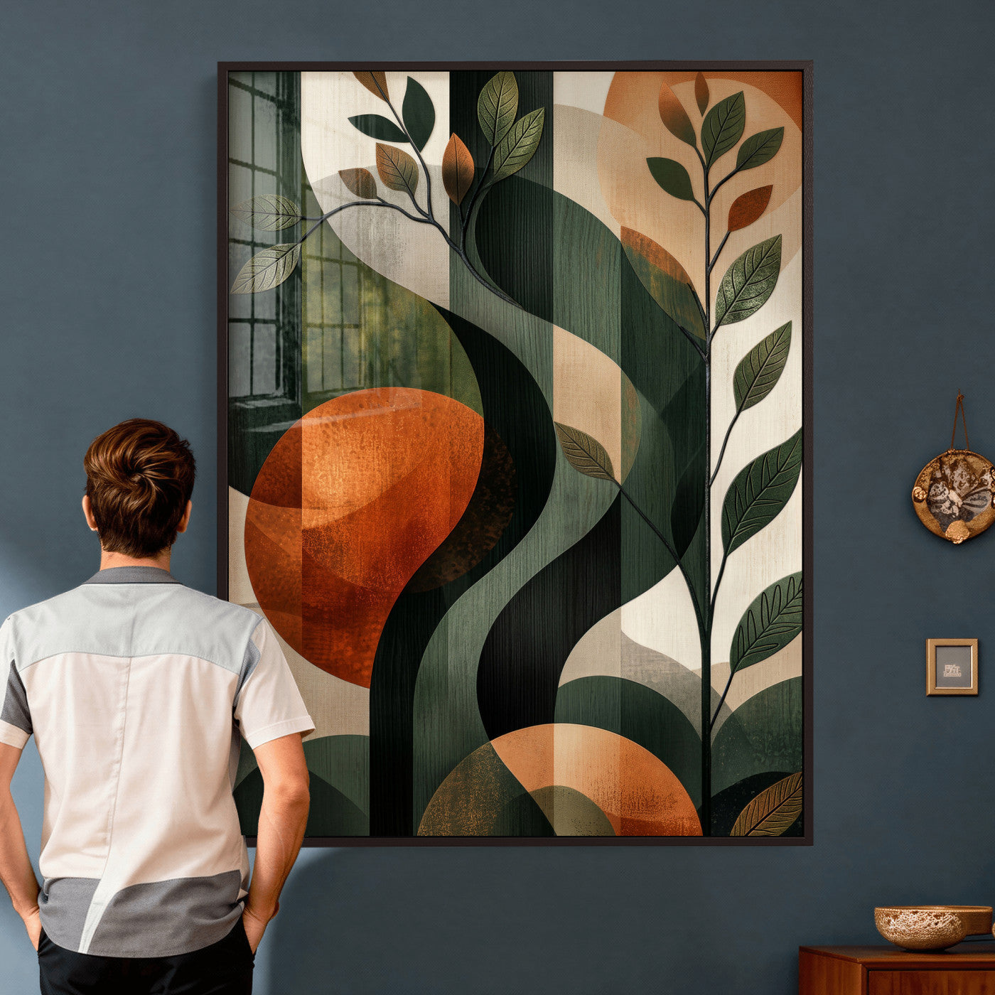 82797335-MGV-CV-24X36 - Abstract Green Flowers Wall Art Canvas Print