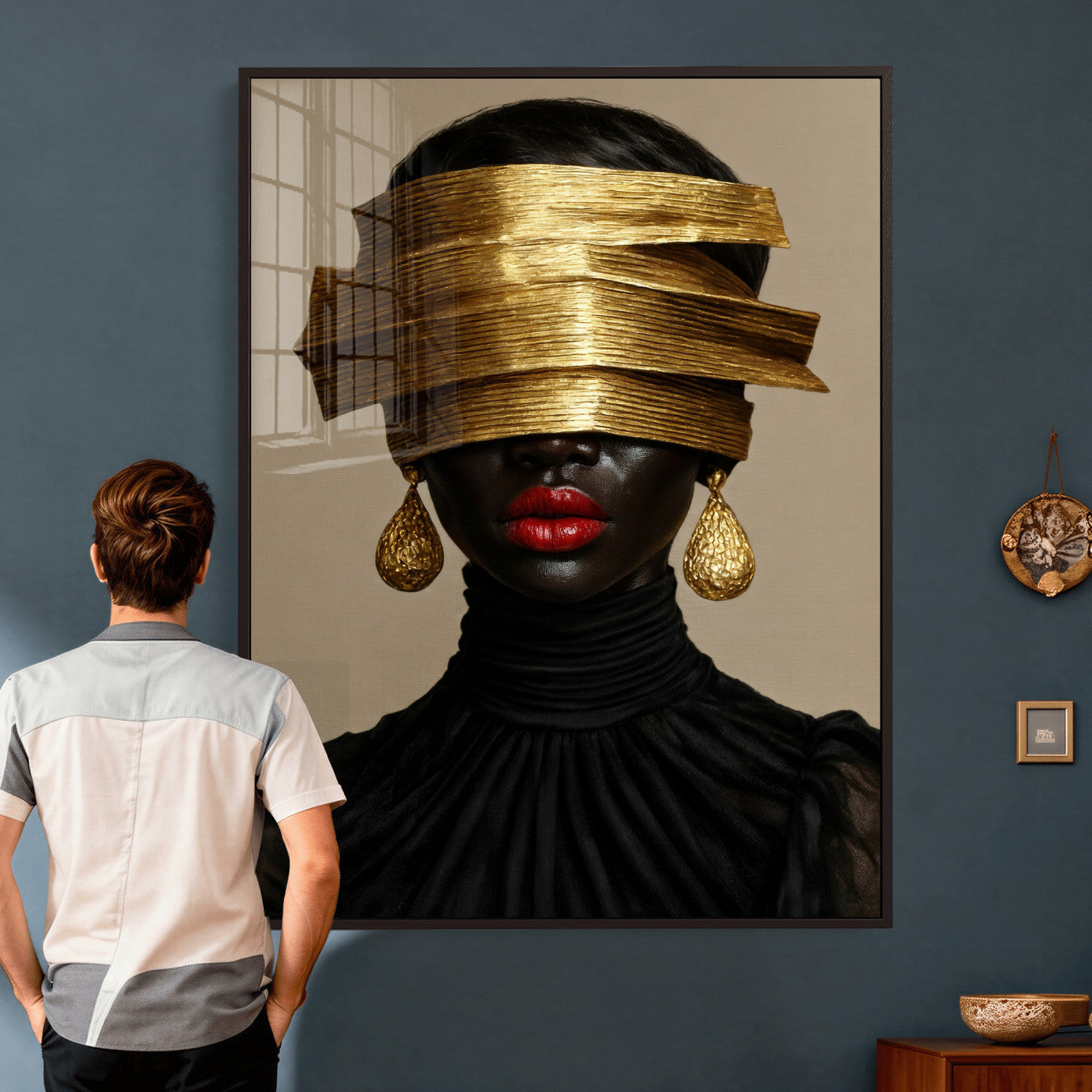 8151788X6-MGV-CV-24X36 - Abstract Afro American Women Wall Art Canvas Print