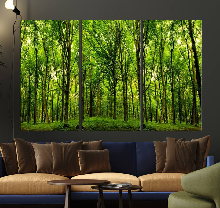 Wall Art Landscape Canvas Print Panoramic View of a Green Forest