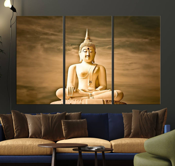 Reclining Buddha Statue Canvas Print 