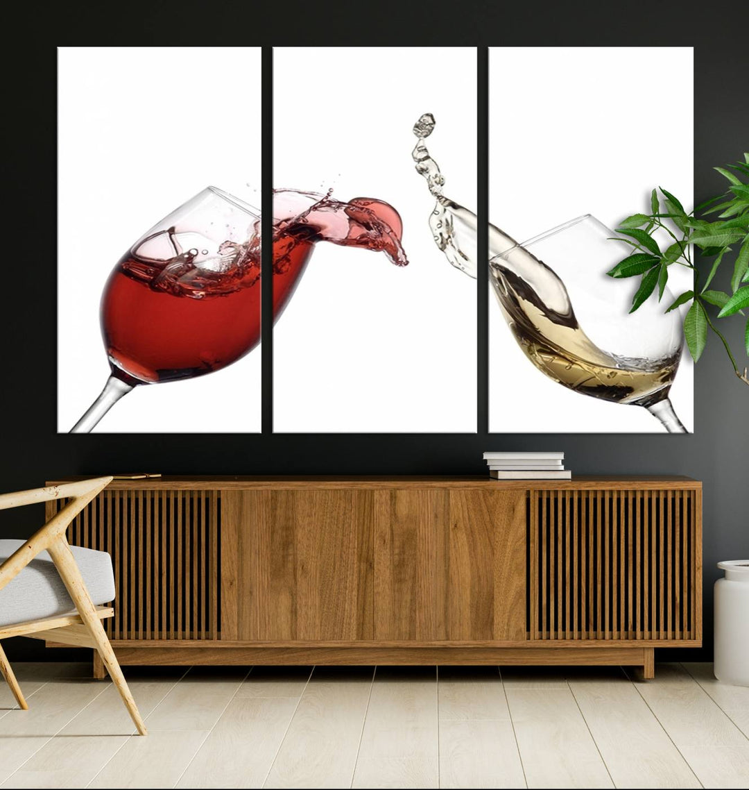 Red and White Wine in Glass Canvas Print