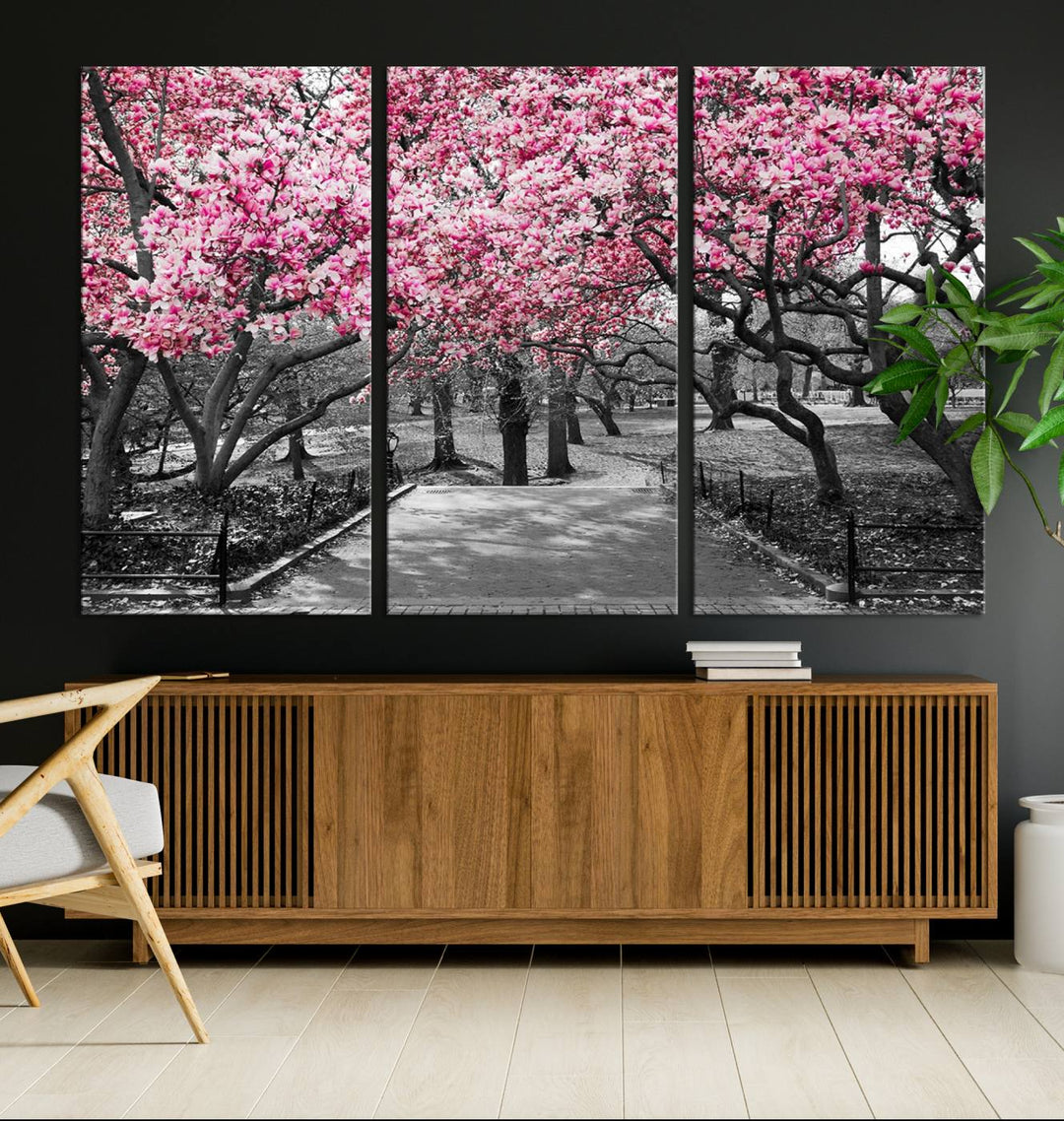 Art mural d’arbres roses Impression sur toile