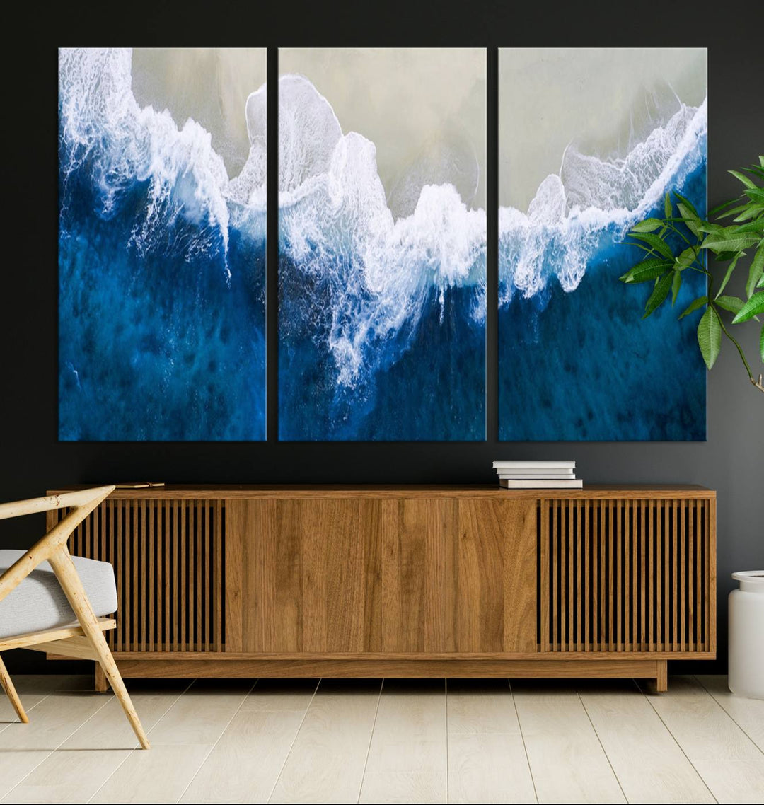 Beautiful Aerial Beach Canvas Wall Art