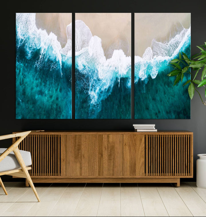 Mind-Blowing Aerial Beach Canvas Wall Art Print