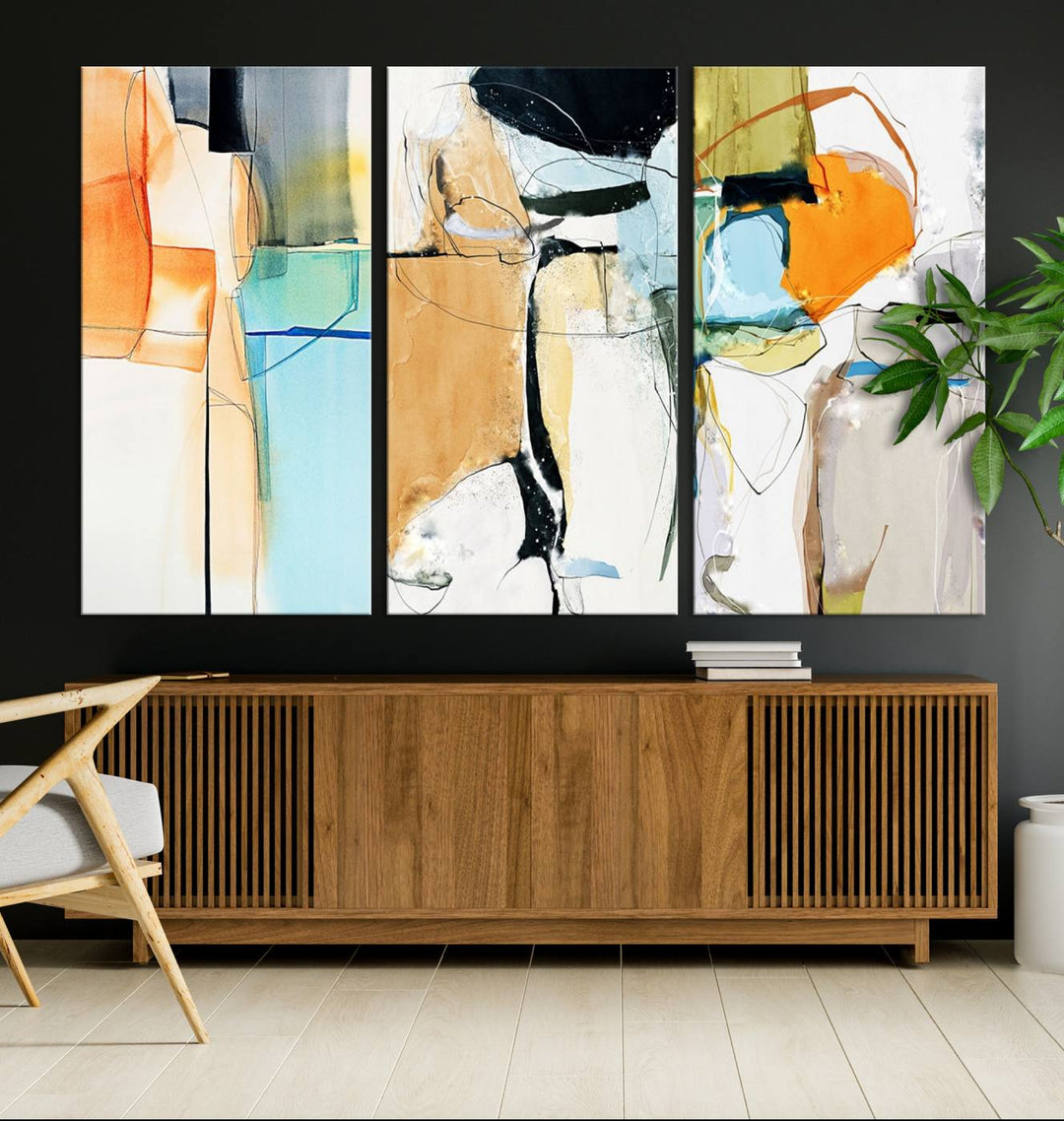 Impression d’art mural sur toile abstraite contemporaine