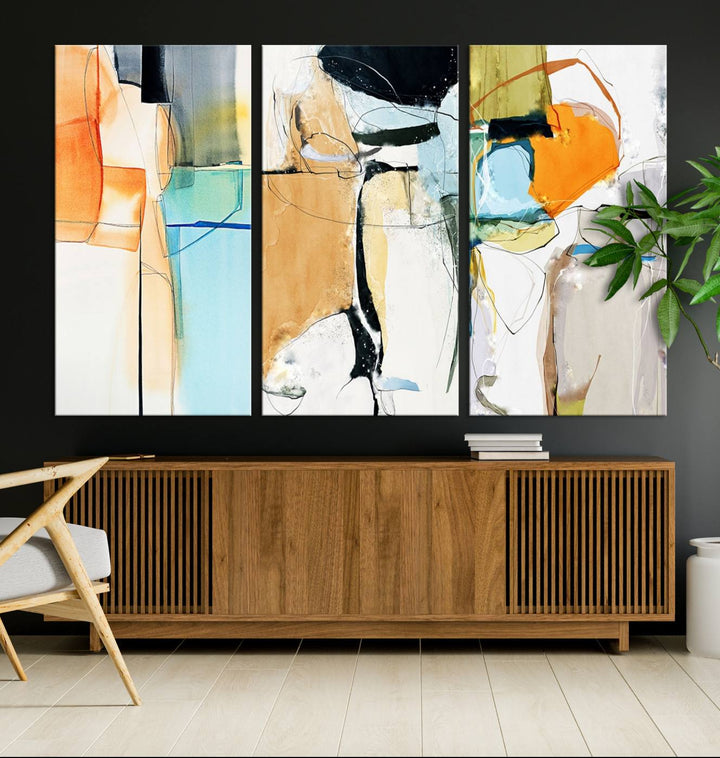 Contemporary Abstract Canvas Wall Art Print Abstract