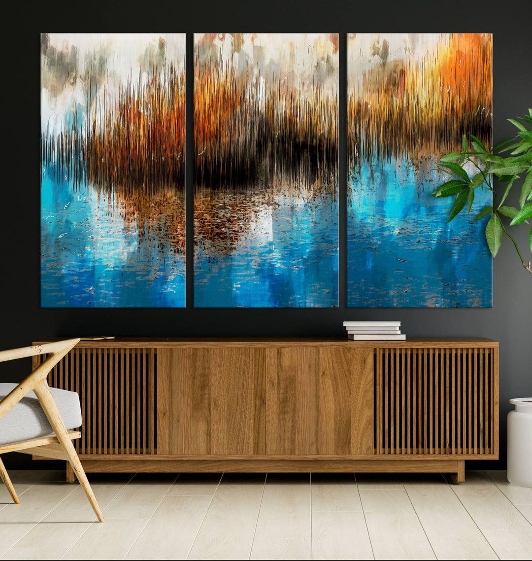 Restful Landscape Art Abstract Lake Canvas Print Wall Art