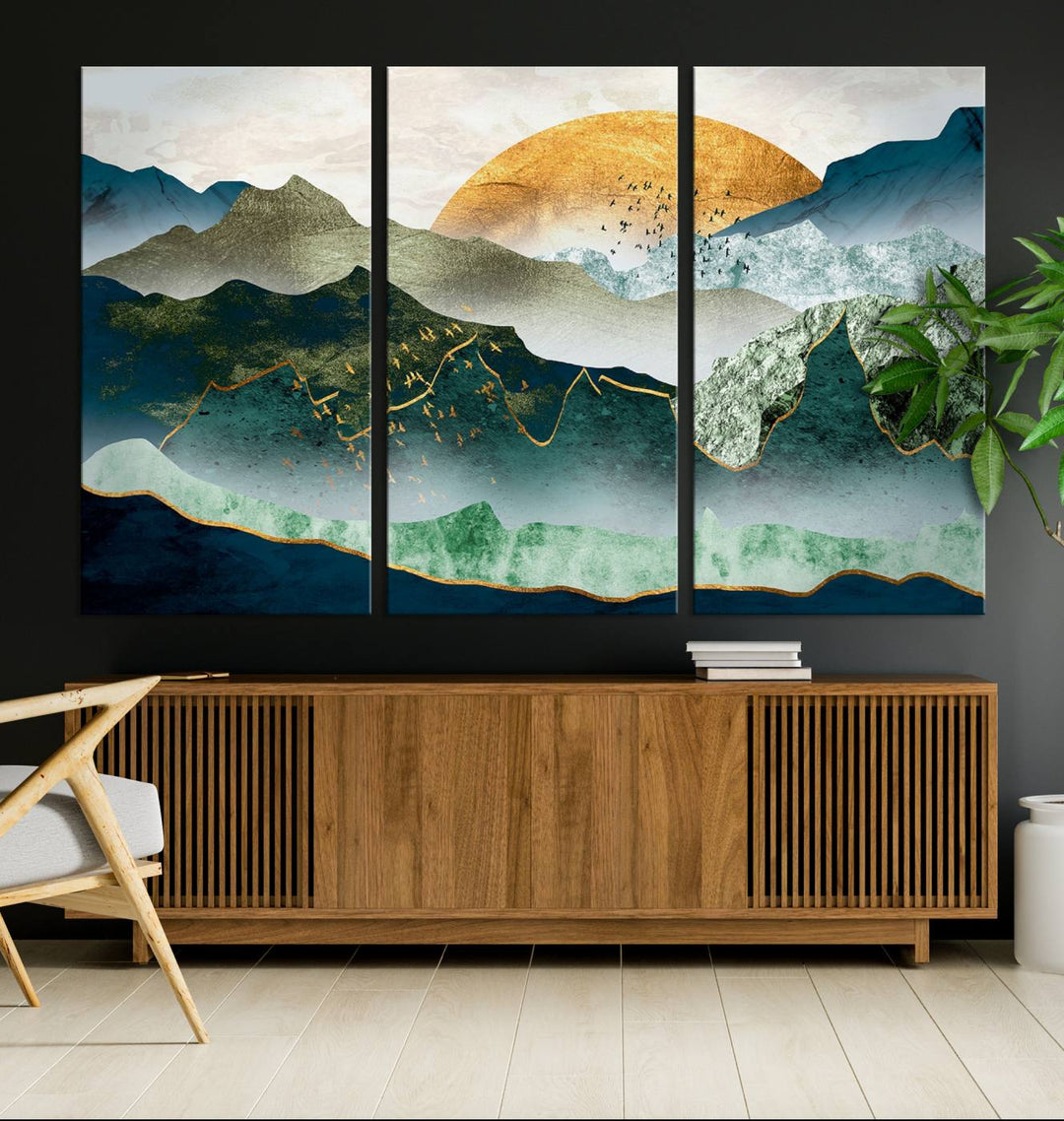 Cheering Sunrise Abstract Painting Canvas Art Print Abstract Landscape Wall Art