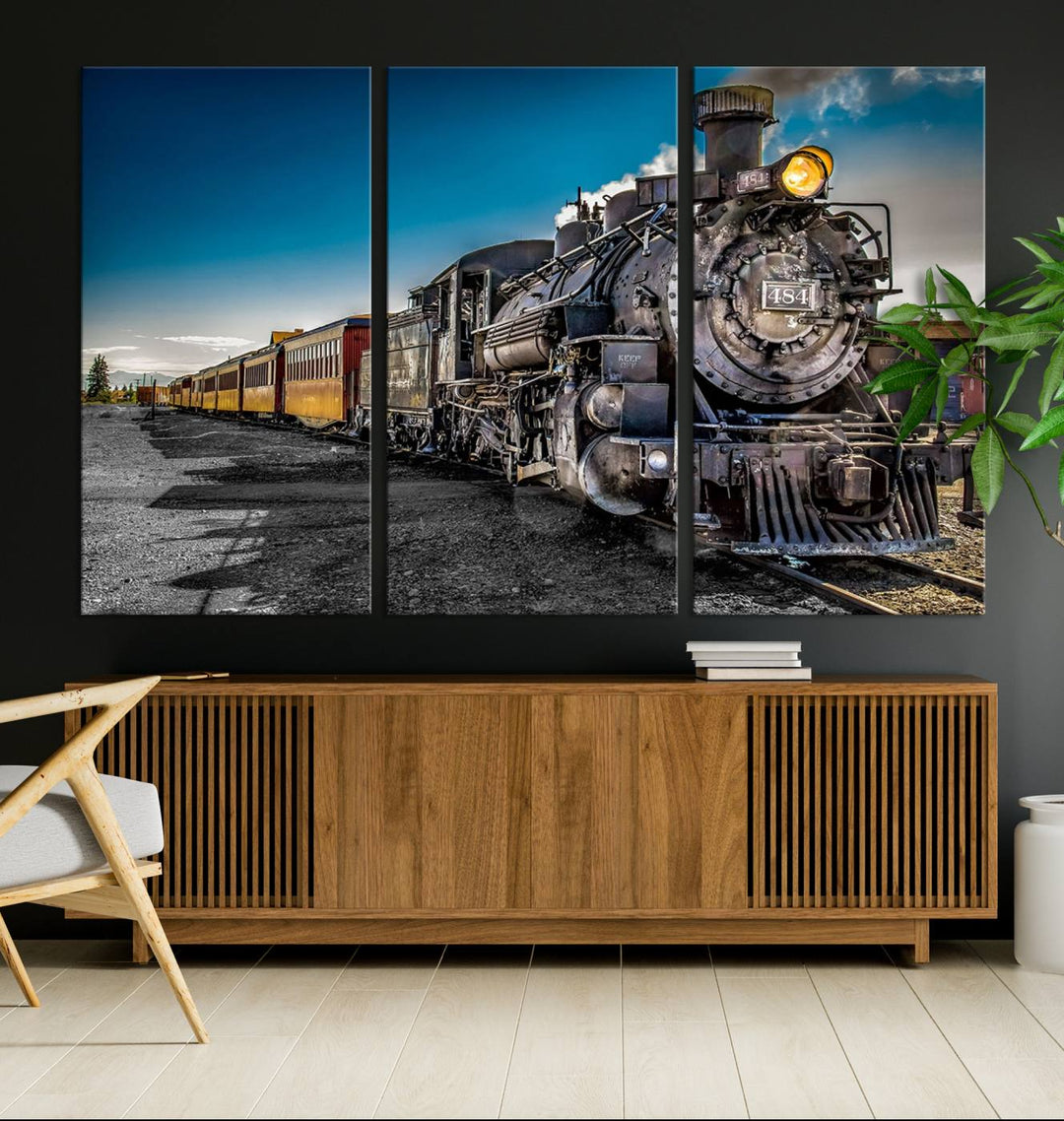 Art mural de train Impression sur toile