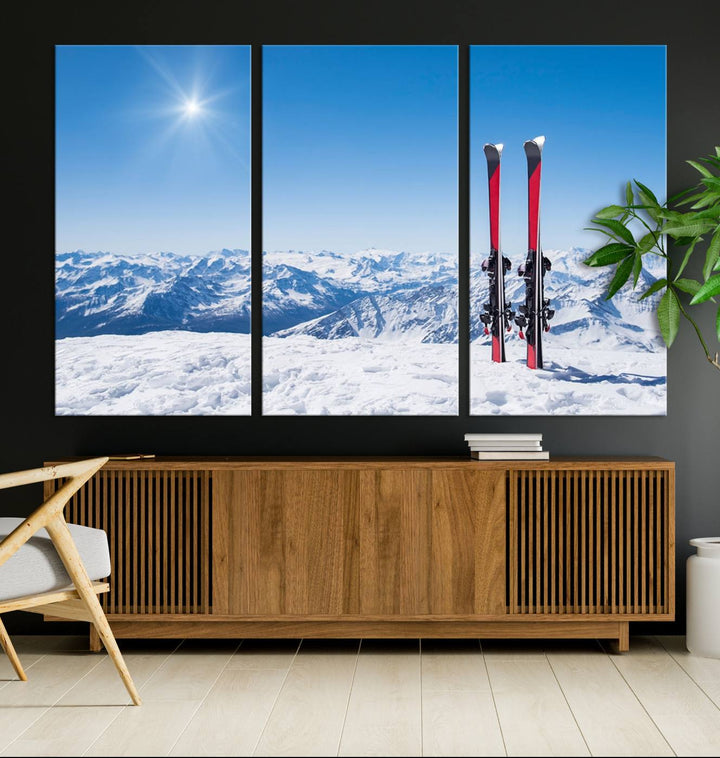 Ski Season Snow Wall Art Canvas Print