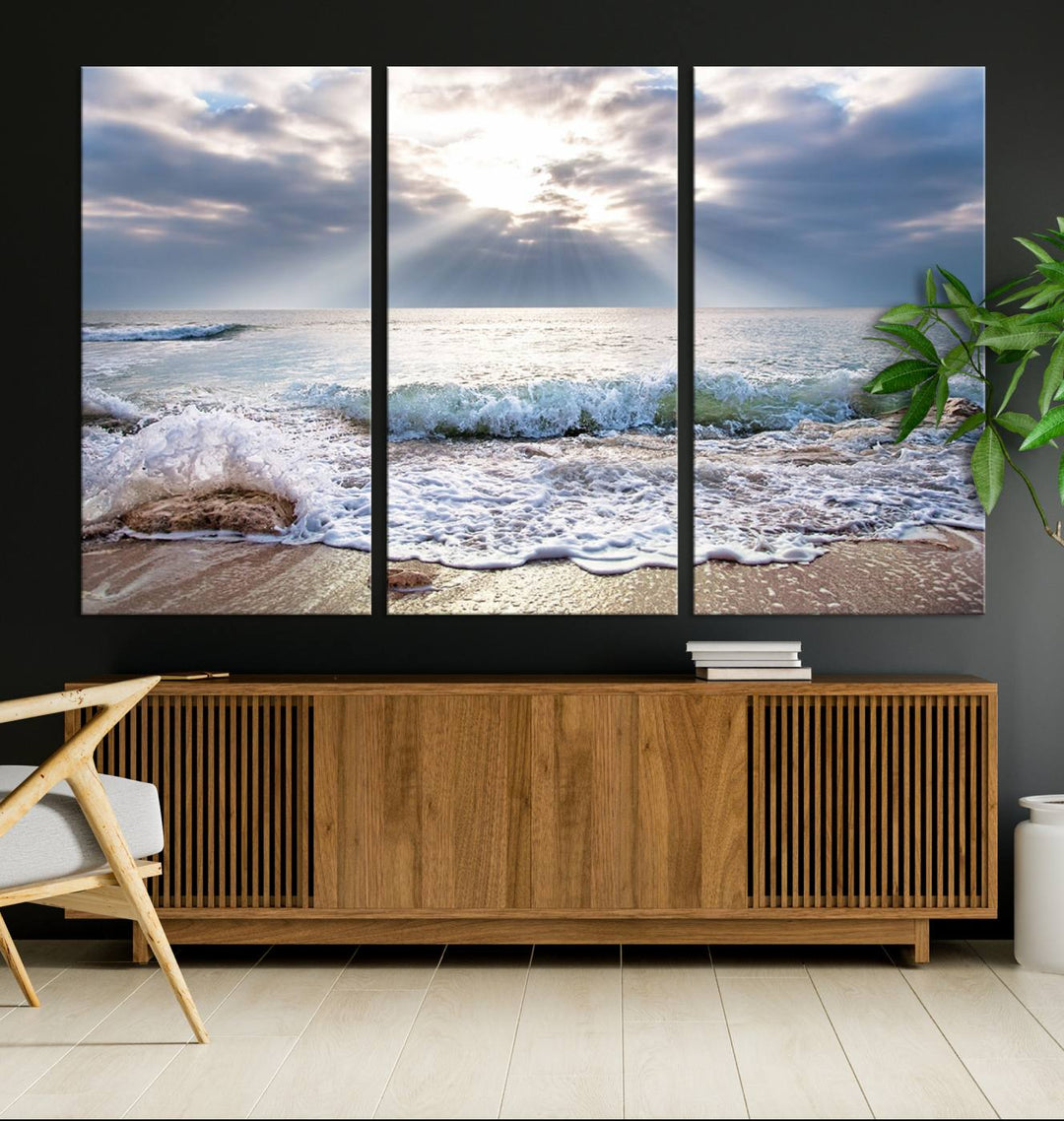 Sunset At The Beach Wall Art Canvas Print 