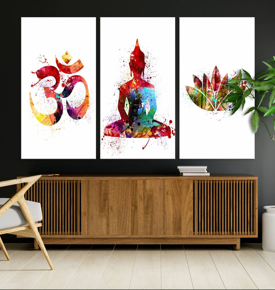 Buddha Canvas, Asian Wall Art, Yoga Medit Canvas Print