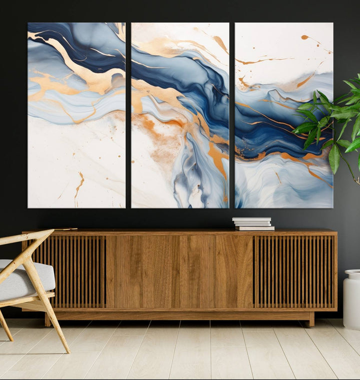 Color Waves Abstract Wall Art Canvas Print