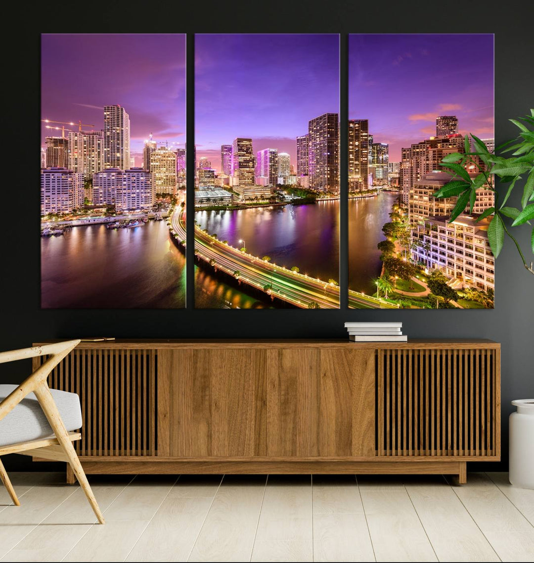 Miami City Wall Art Canvas Print 