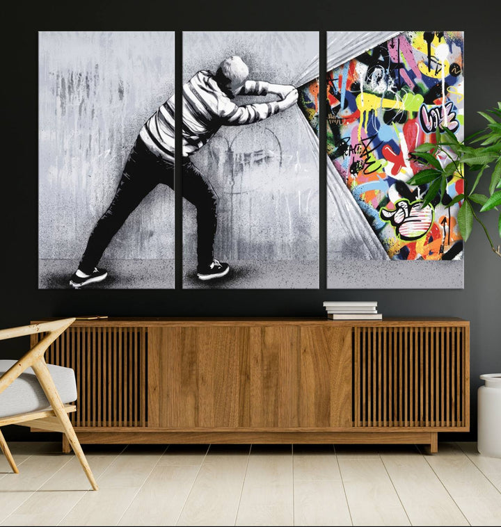 Graffiti canvas wall art Street art print Urban art Graffiti poster canvas art Street art wall decor Abstract art