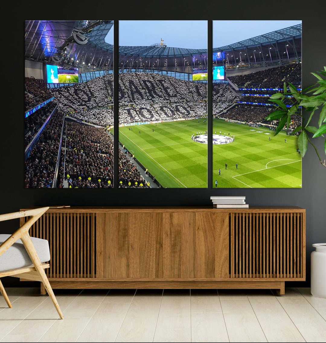 Tottenham Hotspur Stadium Match Day Triple Canvas Wall Art - Premier League Football