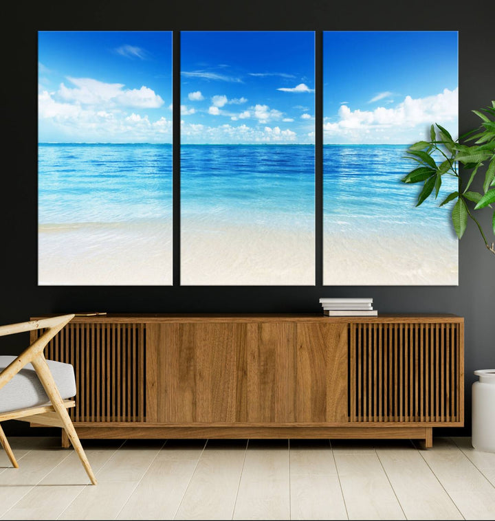 Ocean and Beach Artwork Canvas Print Wall Art