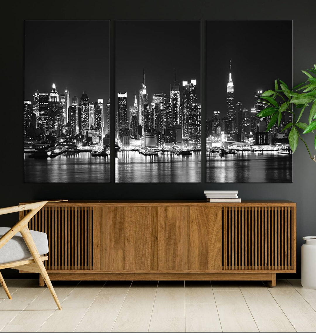 Wall Art NEW YORK Impressions sur toile Gratte-ciel de New York en noir et blanc