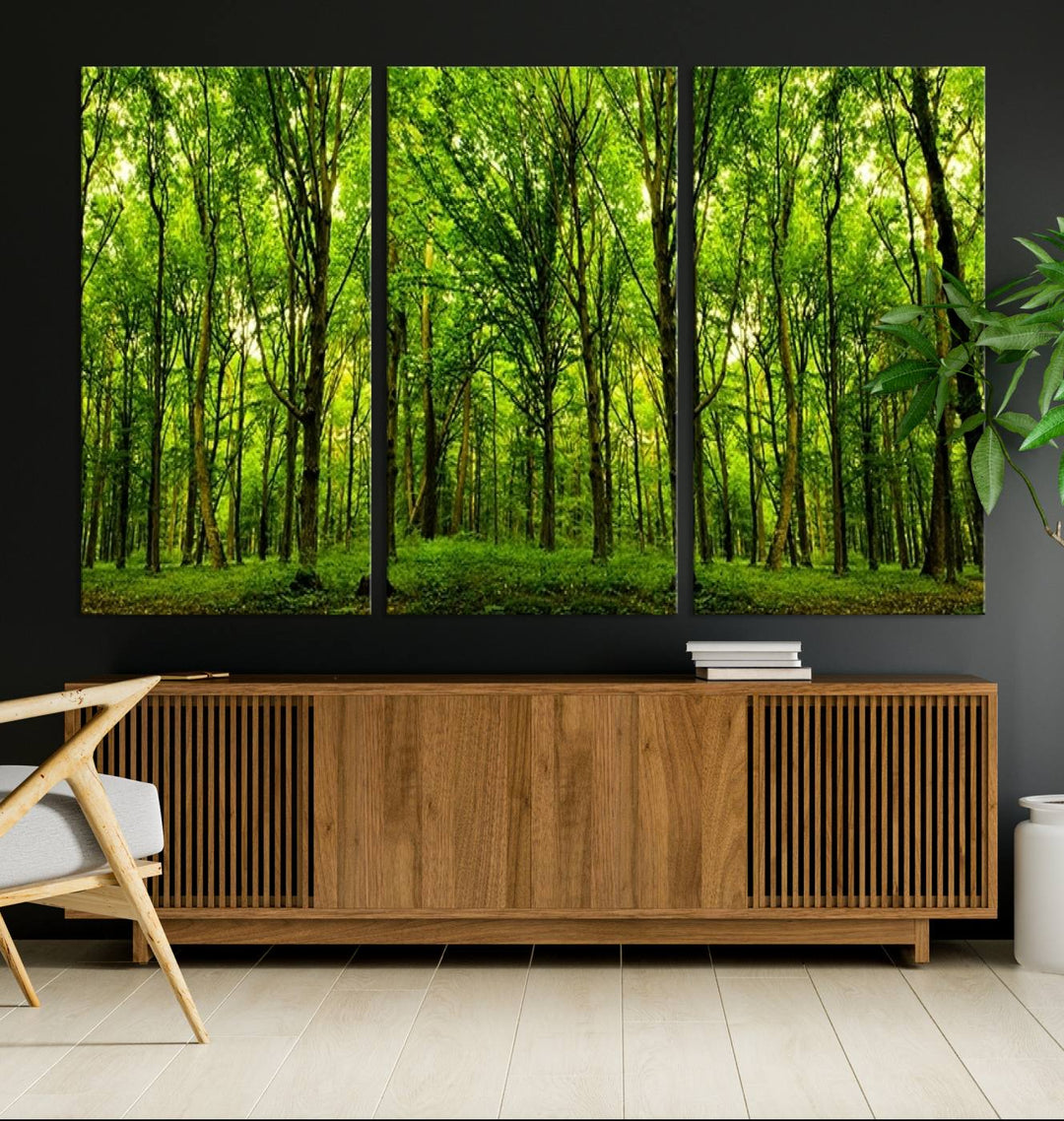 Wall Art Landscape Canvas Print Panoramic View of a Green Forest