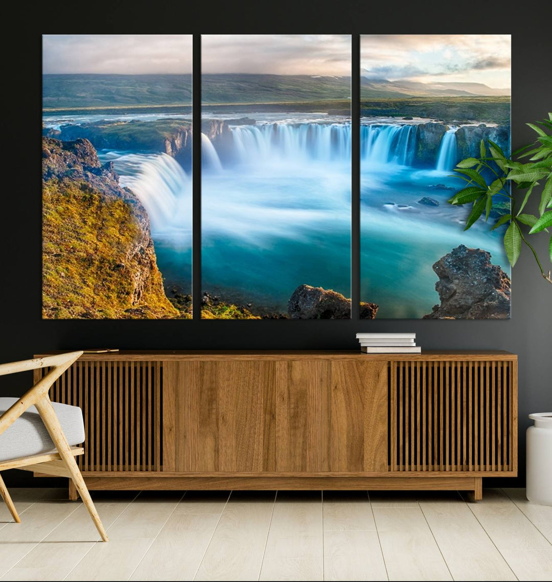 Wall Art Waterfall Canvas Print Grand Waterfall on a Plain