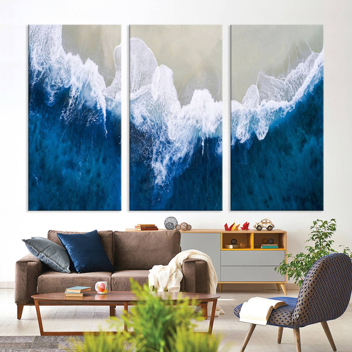 Beautiful Aerial Beach Canvas Wall Art