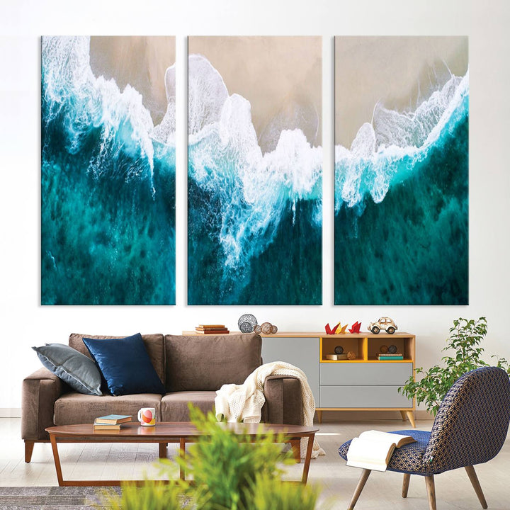 Mind-Blowing Aerial Beach Canvas Wall Art Print