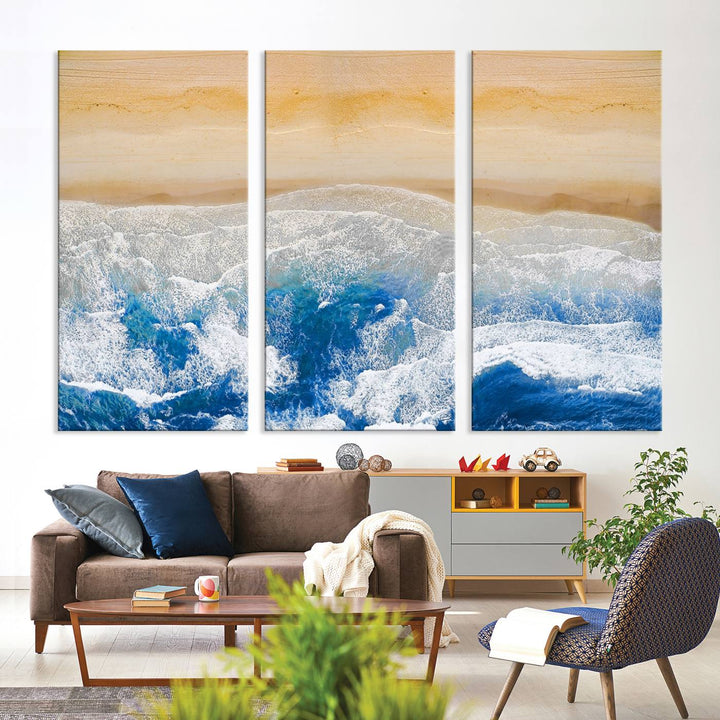 Aerial Beach Canvas Wall Art Print Beach Canvas Print