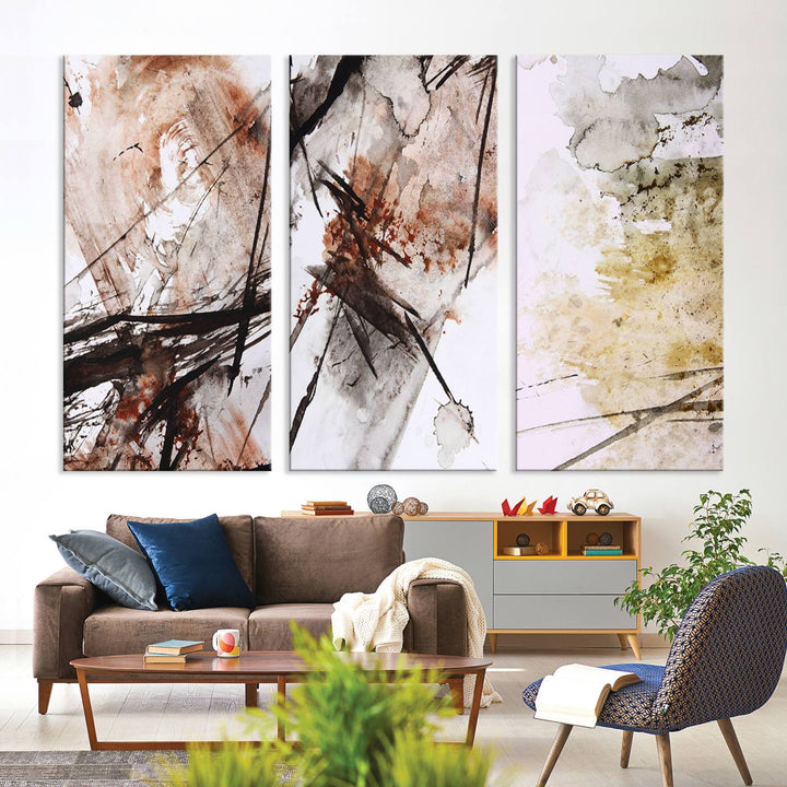 Vintage Grunge Abstract Canvas Wall Art