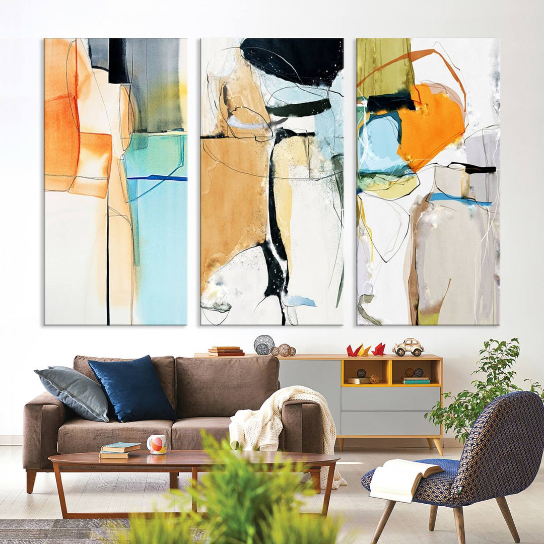 Contemporary Abstract Canvas Wall Art Print Abstract