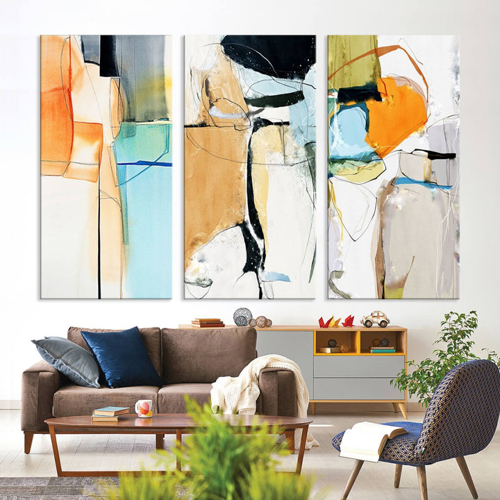 Impression d’art mural sur toile abstraite contemporaine