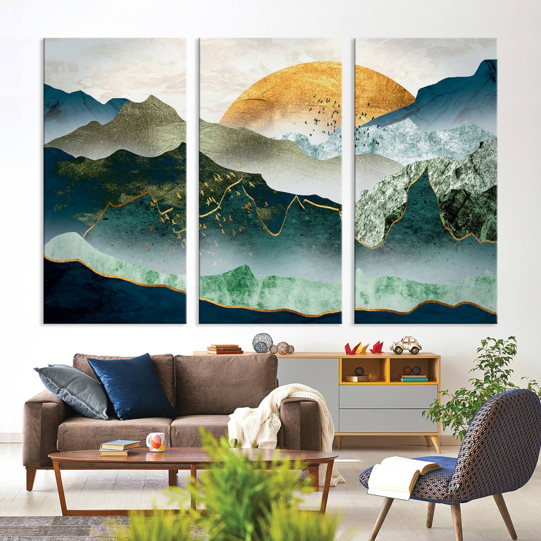 Cheering Sunrise Abstract Painting Canvas Art Print Abstract Landscape Wall Art