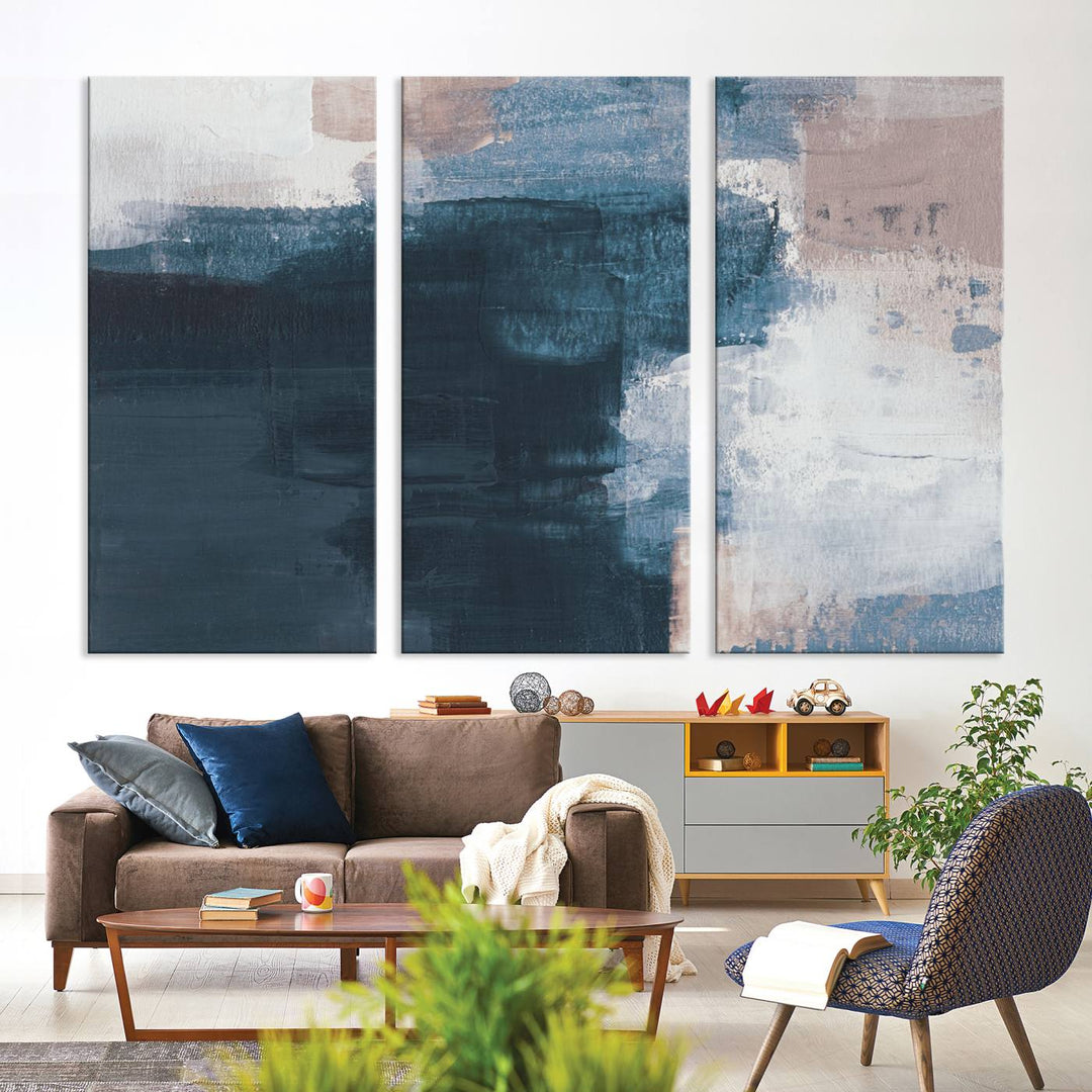 Abstract Brush Strokes Canvas Wall Art