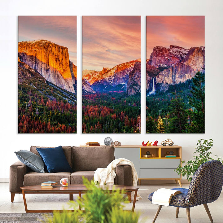 Arte de pared de lienzo del Parque Nacional de Yosemite, impresión de lienzo de Yosemite, obras de arte de Yosemite, arte de pared dividida, arte de pared extra grande, regalo de inauguración de la casa - El Capitán